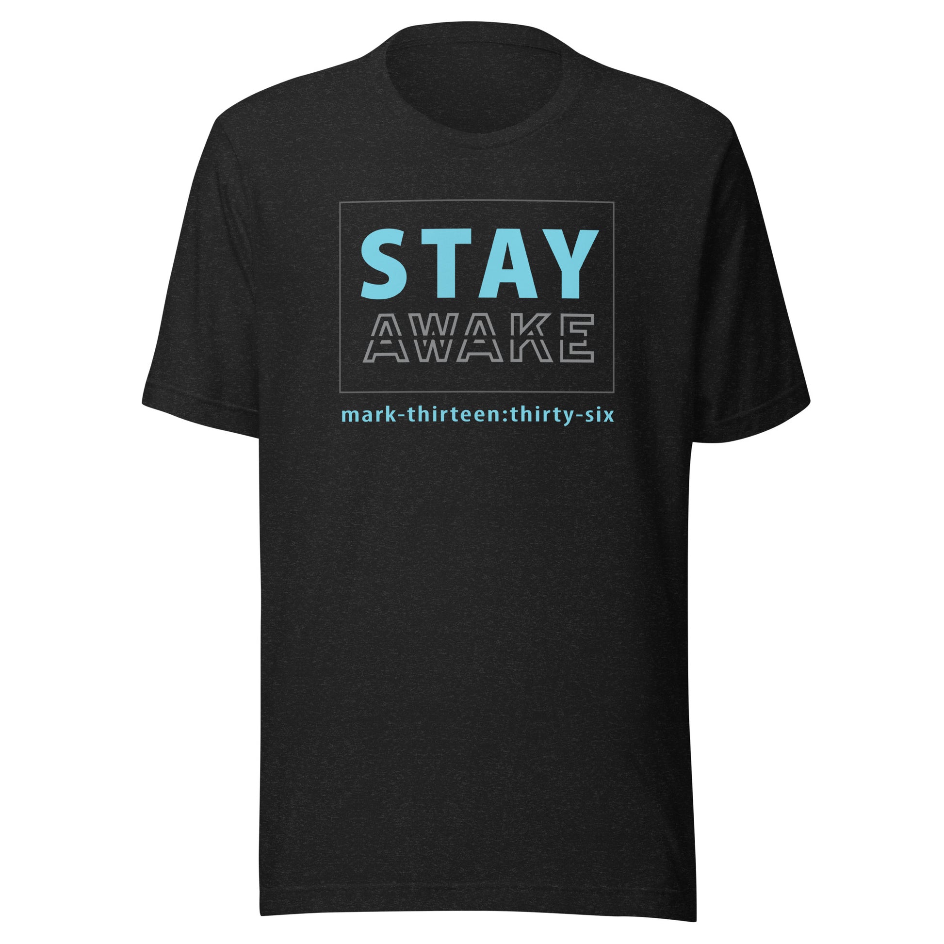 Stay Awake short sleeve t-shirt black heather