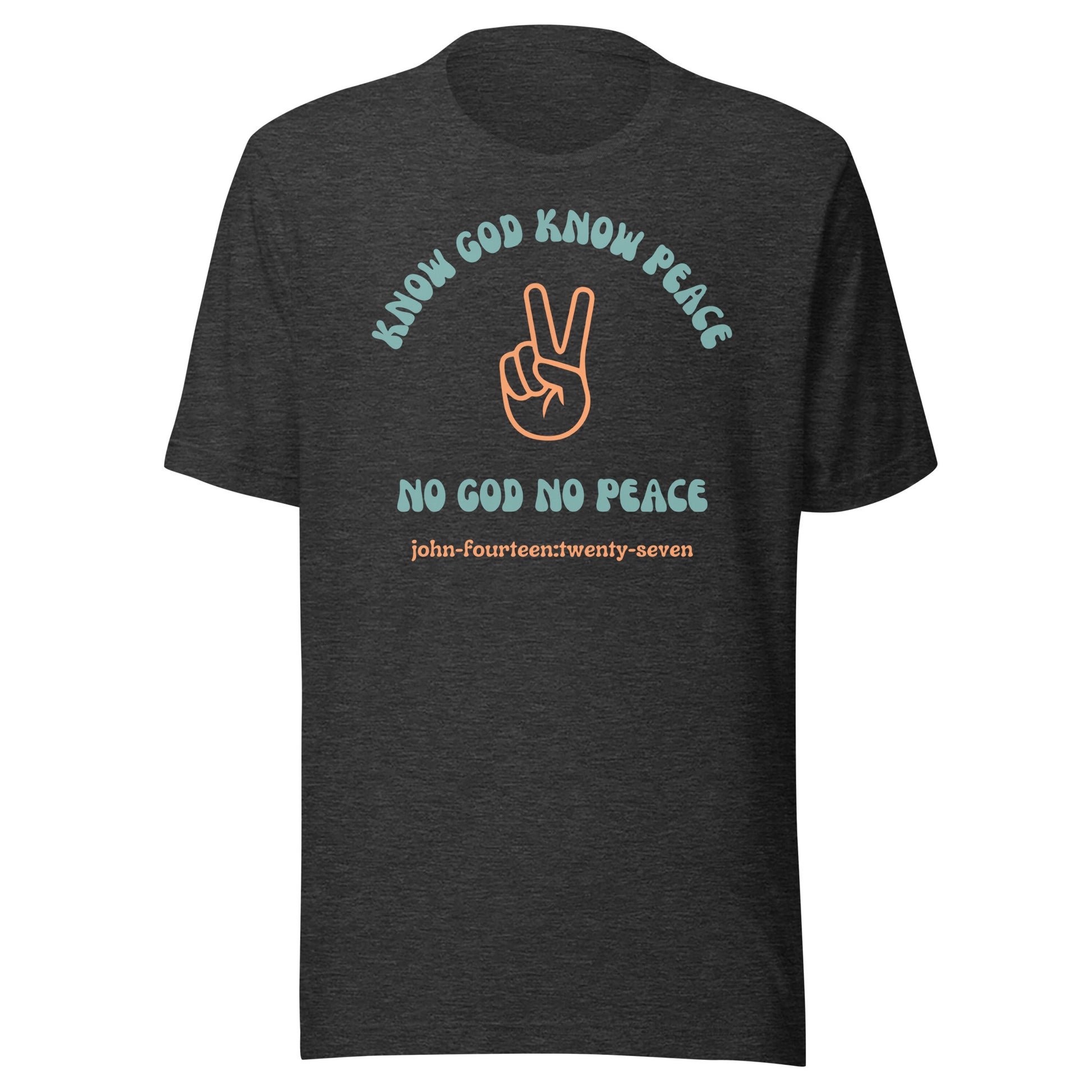 Know God Know Peace short sleeve t-shirt dark gray heather