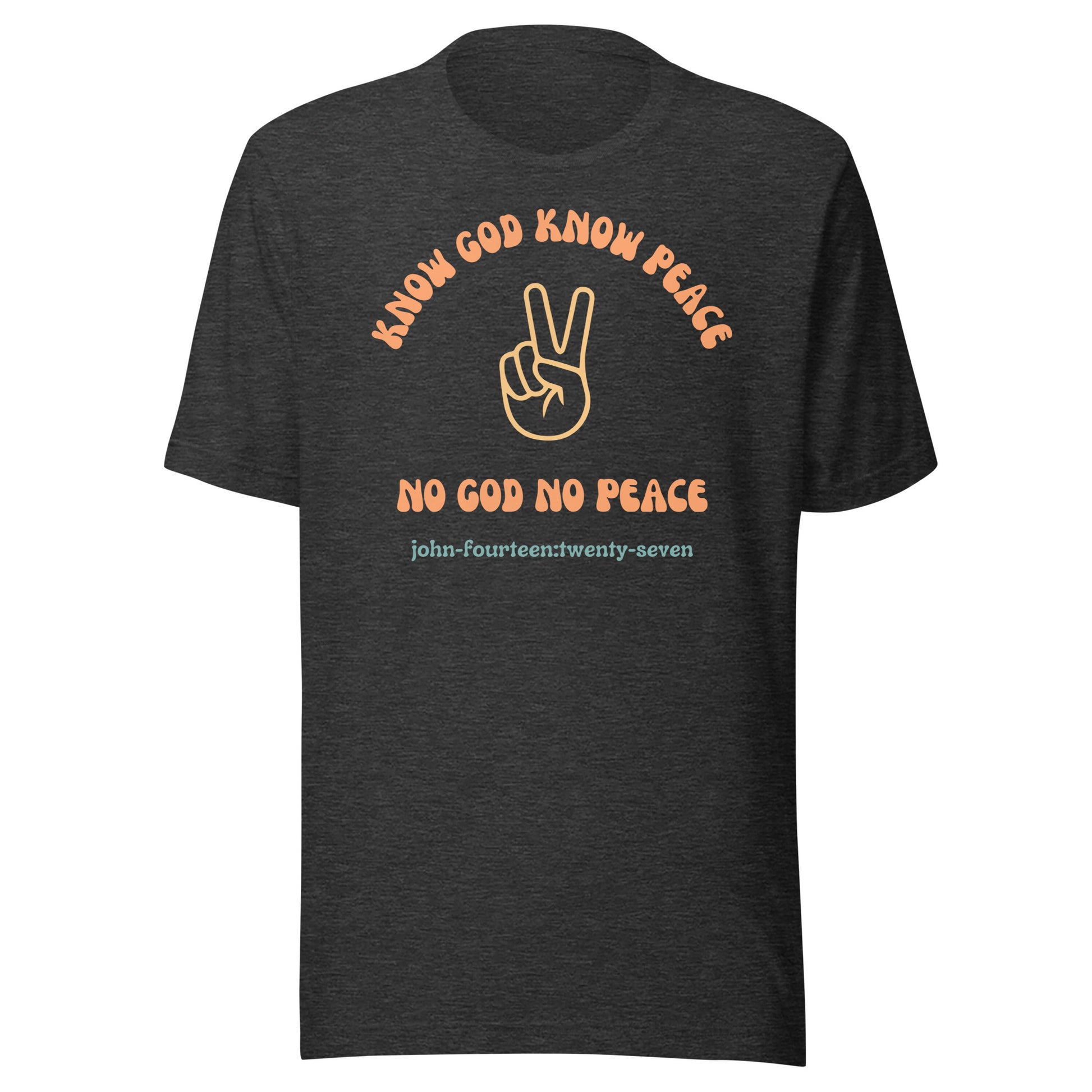 Know God Know Peace short sleeve t-shirt dark gray heather
