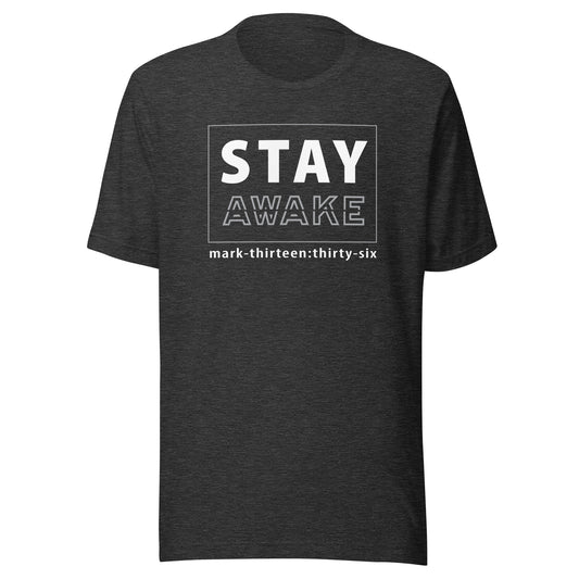 Stay Awake short sleeve t-shirt dark gray heather