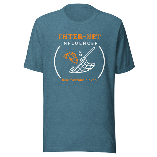 Enter-Net Influencer short sleeve t-shirt heather deep teal