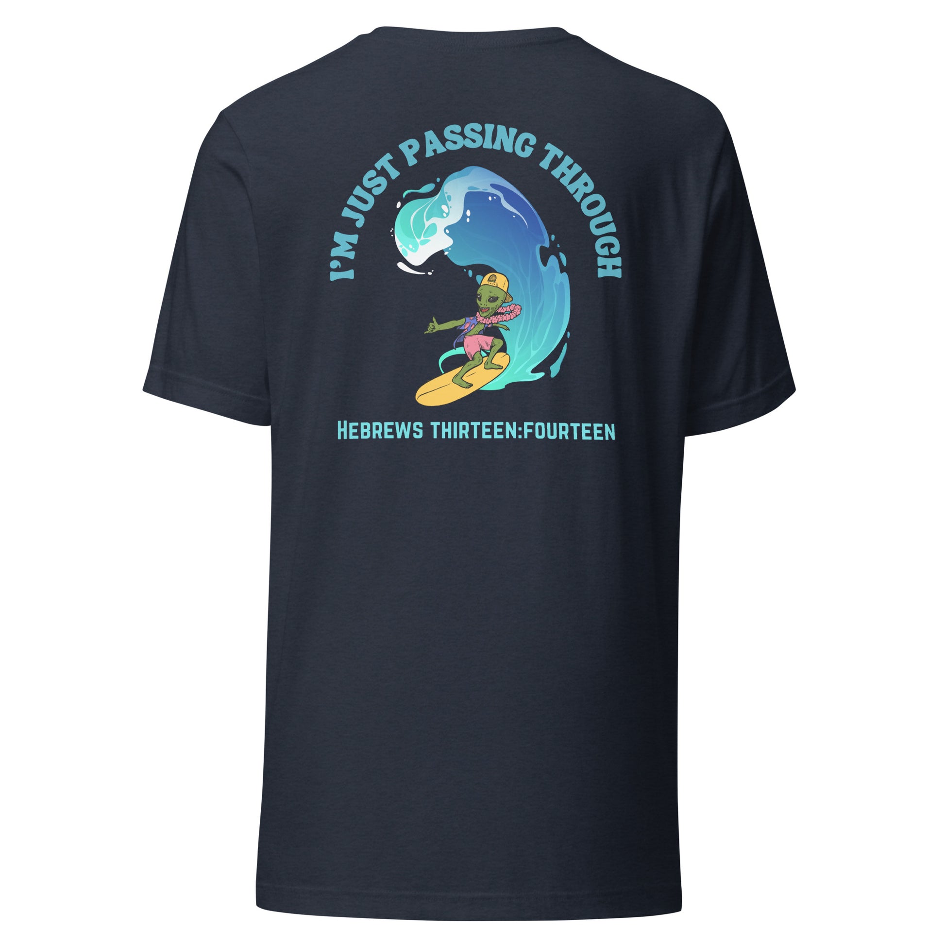 I'm Just Passing Through t-shirt back navy blue