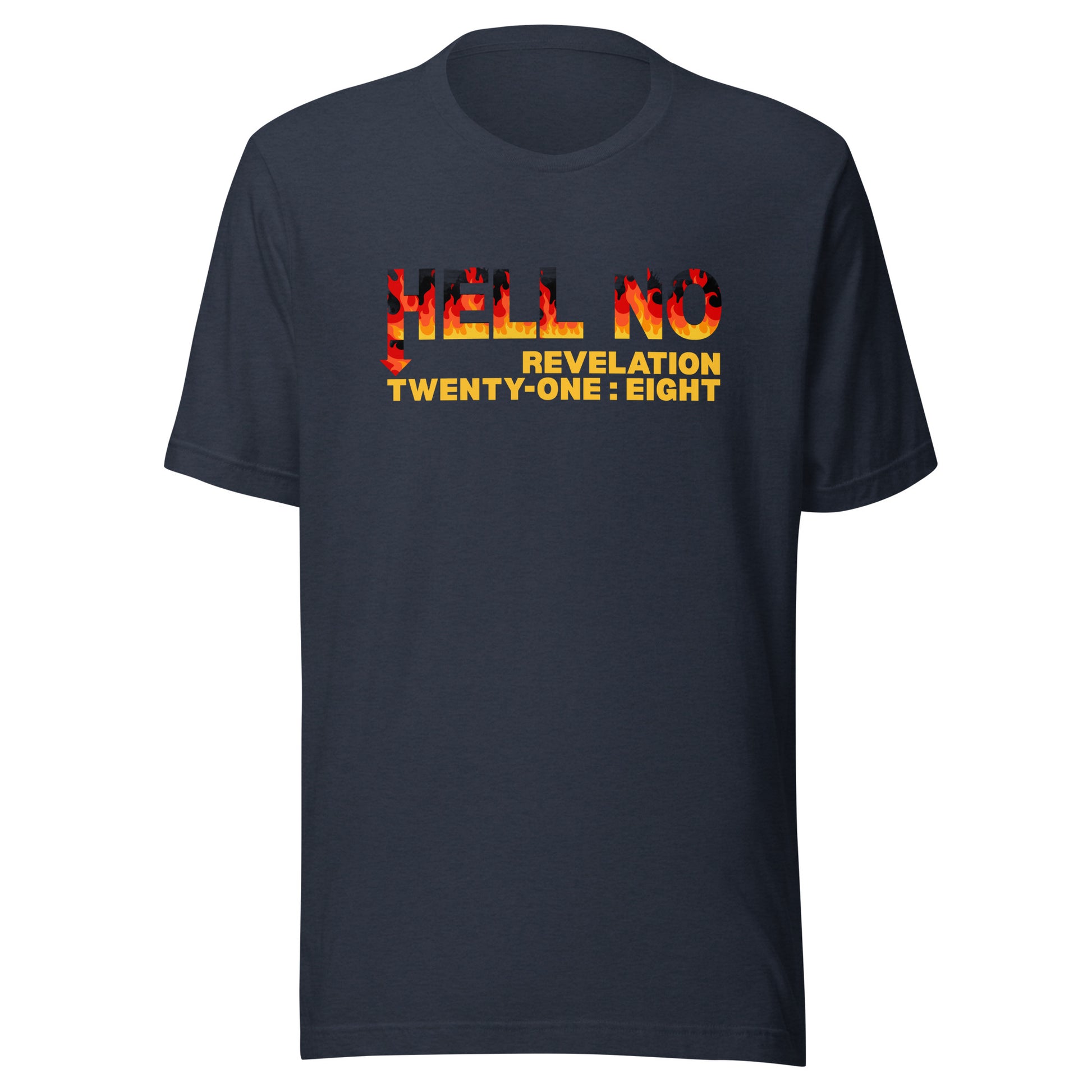 Hell No t-shirt heather navy blue