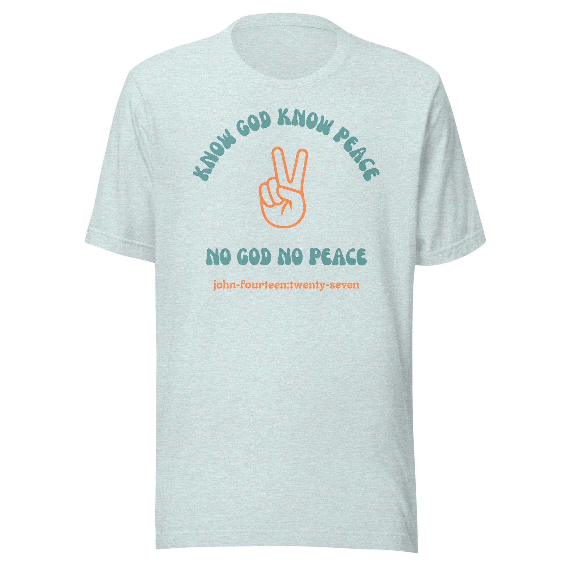 Know God Know Peace short sleeve t-shirt heather prism ice blue