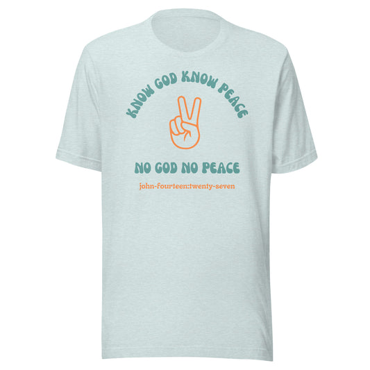 Know God Know Peace short sleeve t-shirt heather prism ice blue