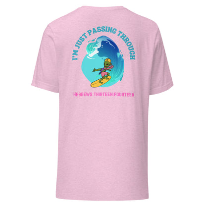 I'm Just Passing Through t-shirt back heather prism lilac