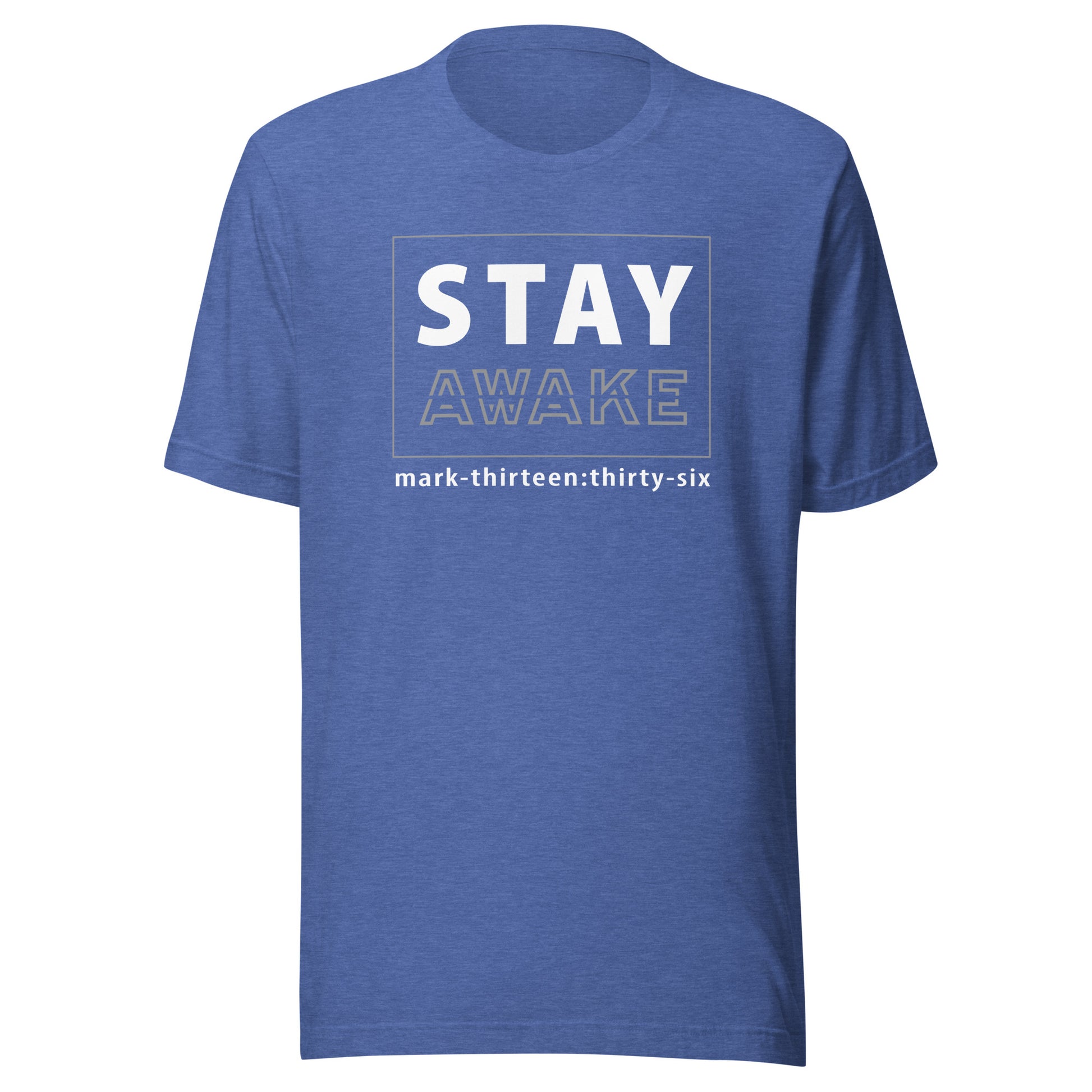 Stay Awake short sleeve t-shirt heather true royal