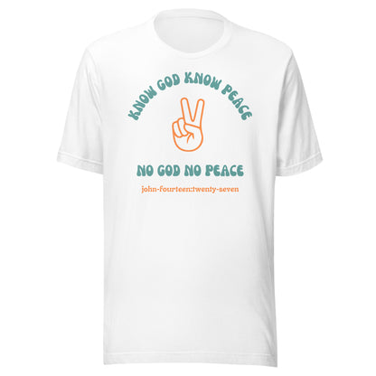 Know God Know Peace short sleeve t-shirt white